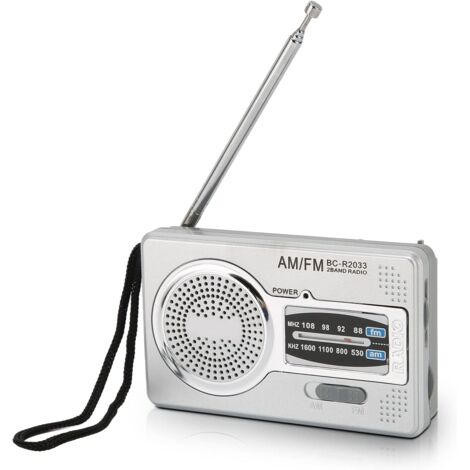 Radio portable, radio transistor AM FM avec réception longue portée, radio avec haut-parleur et prise casque