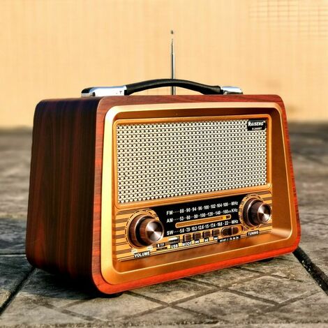 Enceinte bluetooth radio vintage beige