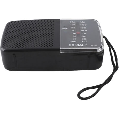Radio portátil AM/FM/SW con antena vintage en color negro – Radio retro compacta con pilas AA