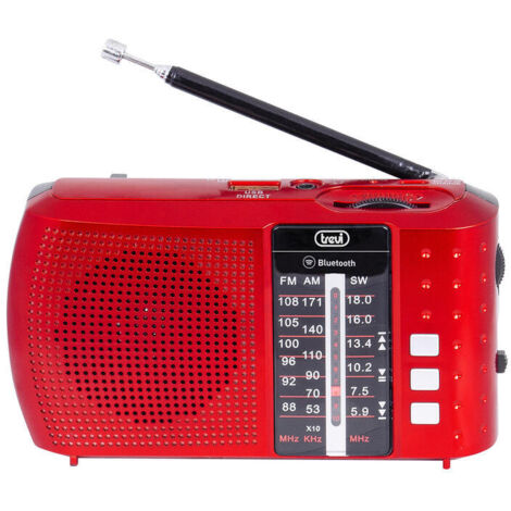 Radio Portátil Bluetooth Trevi RA7F20BTR FM/AM/SW Rojo 8011000024363 S7602157 Trevi