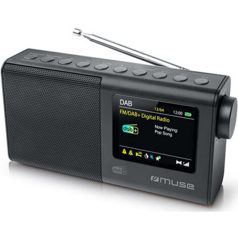 radio portátil digital negra - m117db - muse -