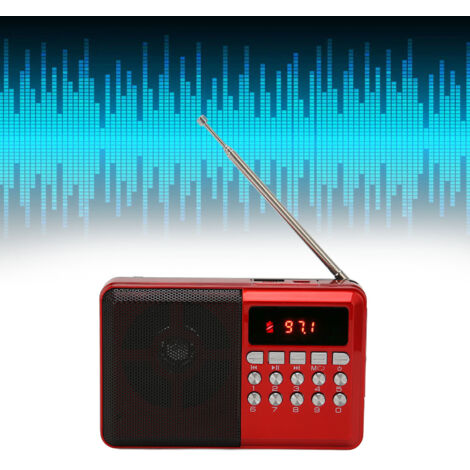 Radio portátil FM/AM con reproductor de MP3, antena ergonómica, plegable y de bajo consumo energético: carcasa compacta de ABS de 12 cm, batería 18650.