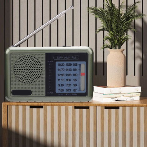 Radio portátil HiFi AM/FM/SW para adultos  Recargable por USB  Compacta y ligera  ABS y aleación de aluminio