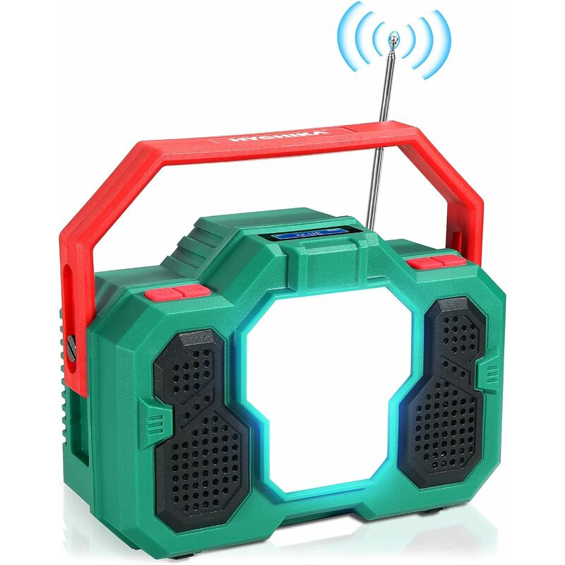 Radio Portátil Radio Multifuncional Al Aire Libre con 8000mAh Power Bank / Foco LED 15W / Altavoz Bluetooth 5.0 / Auto FM - Hychika