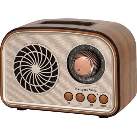 Radio portátil Kruger&Matz con Bluetooth, entrada AUX y tarjeta microSD.