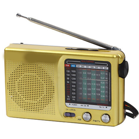 Radio portátil multibanda  Diseño retro y multifuncional  Radio/grabadora FM/AM compacta para viajes y actividades al aire libre