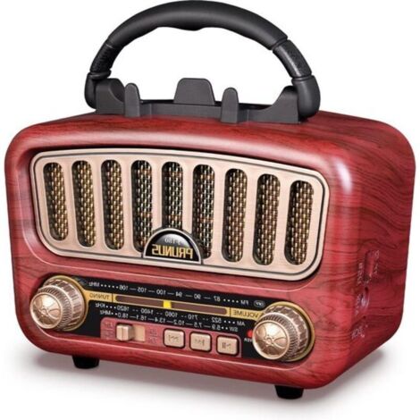 Radio portatile Bluetooth AM/FM/SW vintage con batteria da 1800 mAh - Mini radio compatta con funzioni USB/TF/AUX