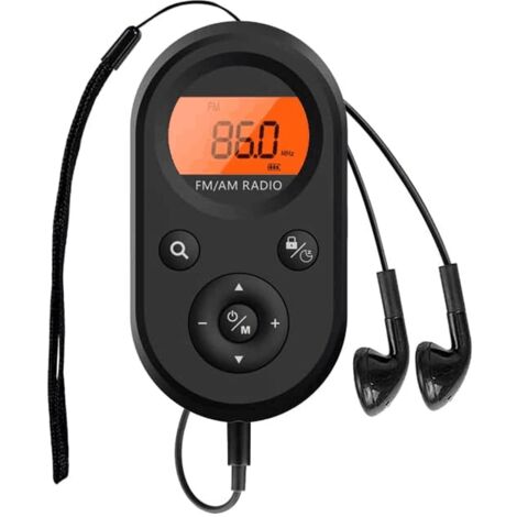 Radio portatile compatta con radio stereo AM/FM a 2 bande, timer di spegnimento e cuffie Radio portatile ricaricabile tramite USB per correre, camminare e dormire