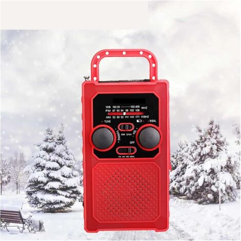 Radio portative FM am sos Radio d'urgence Portable DIRIGÉ Récepteur Radio Solaire à manivelle d'éclairage for Le Camping pour la randonnée en Camping en Plein air Domestique