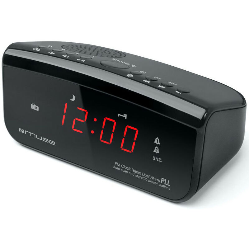 

radio reloj despertador dual negro - m12cr - muse -