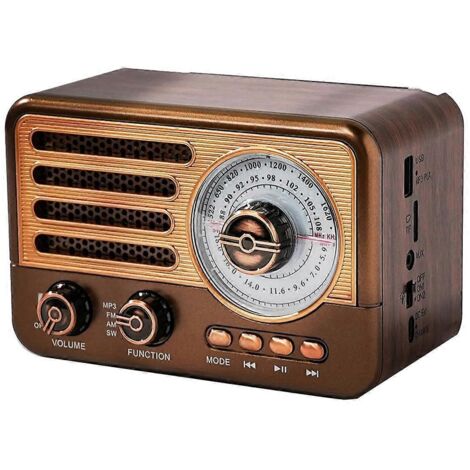 Radio rétro Mini FM/AM/SW avec haut-parleur Bluetooth vintage