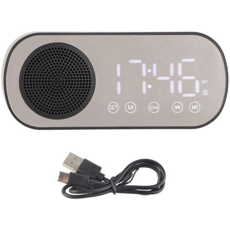 Radio Réveil Bluetooth avec Double Alarme, Enceinte Portable pour Cuisine, Équitation et Loisirs