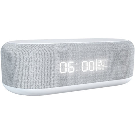 Radio-réveil Bluetooth - Haut-parleur Stéréo 10 W - Charge Sans Fil Rapide - Radio FM Intégrée - Lampe de Nuit 7 Couleurs - Affichage Réglable - Pour Chambre