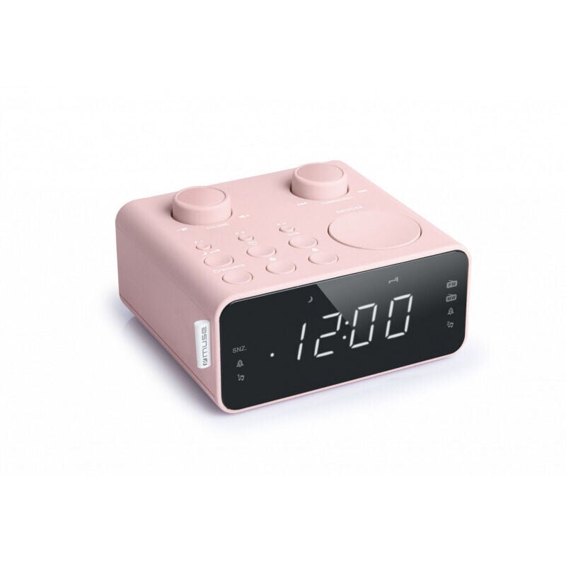 Muse - Radio-réveil double alarme rose m17cpk