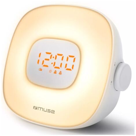 Radio-réveil lumineux double alarme blanc - Muse - ML-198CR
