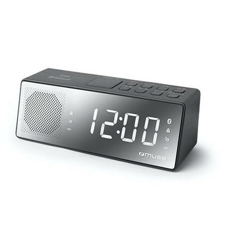 Radio-Réveil Muse M-081 R - Noir, Double Alarme, FM/MW, Affichage LED Réglable - Pour Chambre & Bureau