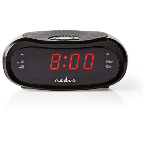 Radio reveil numerique affichage led projection de lheure am fm fonction snooze minuteur de sommeil nombre dalarmes 2 noir