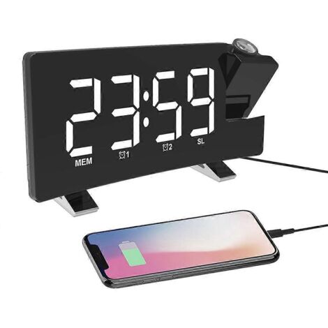 Radio-réveil numérique, projecteur de plafond incurvé à double projection