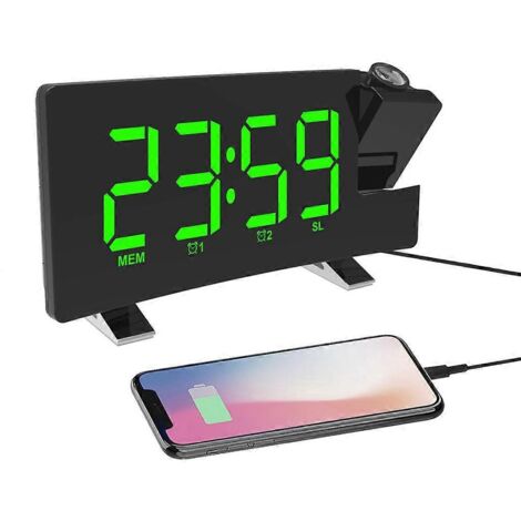 Radio-réveil numérique, projecteur de plafond incurvé à double projection