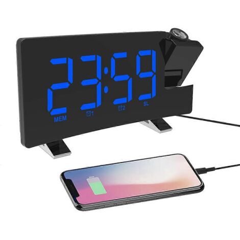 Radio-réveil numérique, projecteur de plafond incurvé à double projection