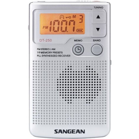 Radio SANGEAN DT250 AM, FM, MW Plata