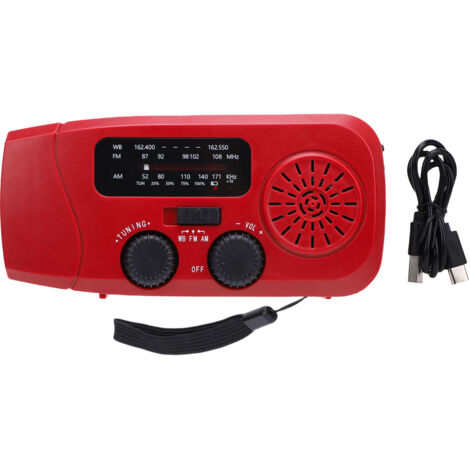 Radio solaire multifonctionnelle, Rechargeable, manivelle, d'urgence, pour Camping, randonnée, Situations de survie