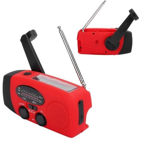 Radio solaire - Non spécifié - Radio dynamo à manivelle - FM/AM/NOAA - Portable - LED éclairage