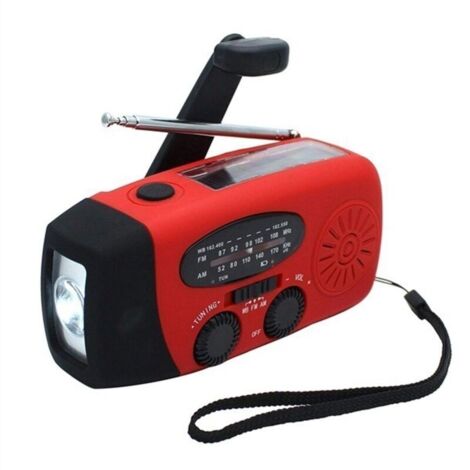 Radio Solaire Portable à Génération Manuelle : Chargeur USB, Lampe Torche LED, Alarme SOS, Radio AM/FM/WB – 2000mAh