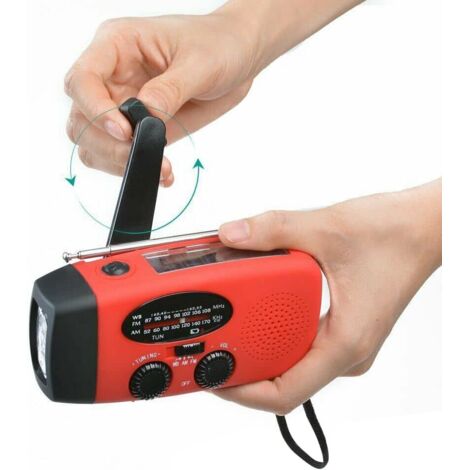 Radio Solaire Portable AOZBZ – Manivelle + Dynamo + Batterie 2000 MAh – AM/FM/NOAA, Lampe LED 3 Modes, Chargeur Téléphone – Idéale Camping & Urgences