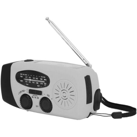 Radio solare multifunzione a manovella con LED e torcia per campeggio all'aperto Eosnow, grigio argento, America