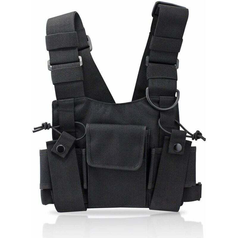 Radio Talkie walkie Poche de Poitrine, Sacs Harnais Sacs à Dos en Nylon Pack Holster Radios bidirectionnelles Carry Case Holder Bandoulière Réglable