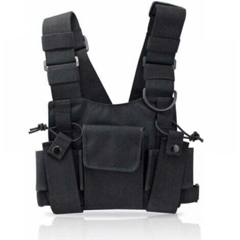 Radio Talkie walkie Poche de Poitrine, Sacs Harnais Sacs à Dos en Nylon Pack Holster Radios bidirectionnelles Carry Case Holder Bandoulière Réglable