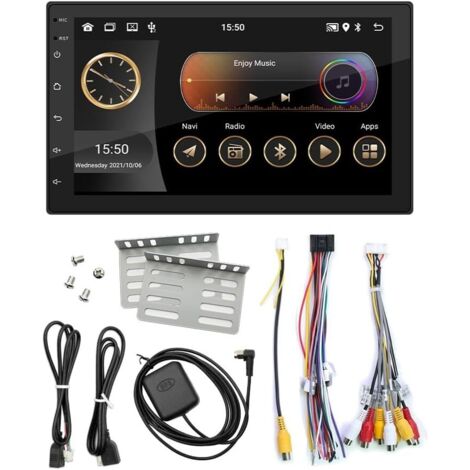 Radio touch screen per auto da 7 pollici 2 + 32G IPS Android Auto Carplay Lettore multimediale stereo universale senza Bluetooth, GPS
