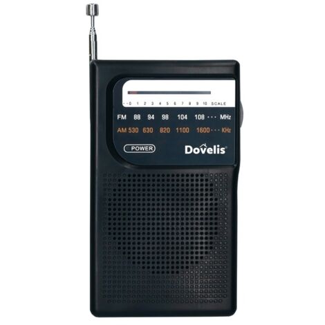 Radio vertical portátil 2xAA 118x28x70mm