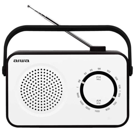 RADIO VINTAGE AIWA R-190BW AM/FM ALTAVOZ 4 Y JACK 3.5mm DISEÑO SOFT TOUCH STYLISH COLOR BLANCO