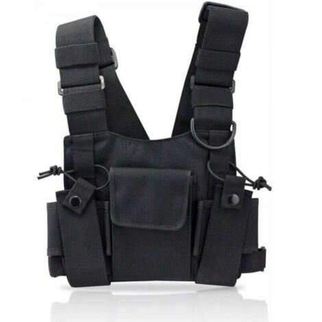 Radio Walkie Talkie Brusttasche, Geschirrtaschen Nylon Rucksäcke Pack Holster Zwei-Wege-Radios Tragetasche Halter Verstellbarer Schultergurt für Polizei, Produktion Werkstatt