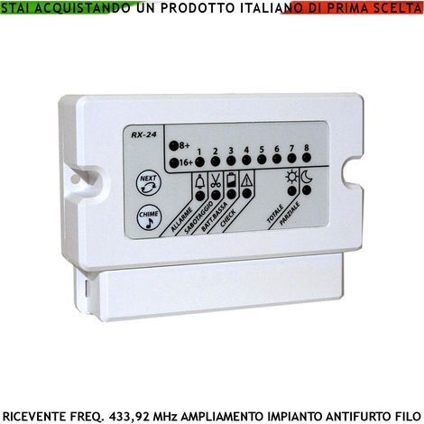 Radiocomando 4 Canali Bidirezionale Inserimento e Disinserimento Totale e Parziale Tipo Giorno Notte Per Allarme Lysa GSM e Sydra Frequenza 433,92 MHz Rolling Code Anticollisione Antiannebbiamento