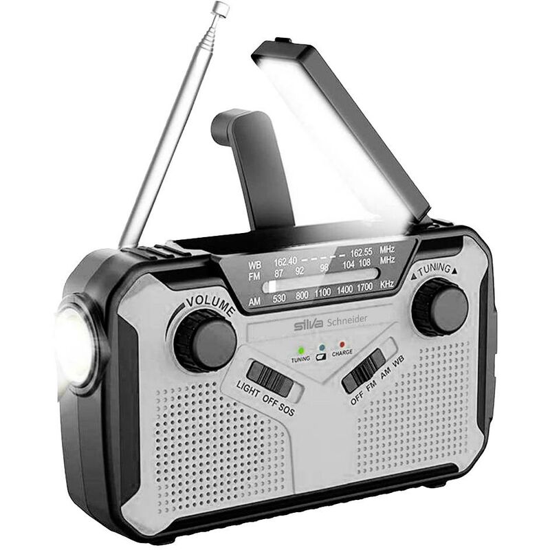 Silva Schneider - Radio d'extérieur sos 112 fm, am radio d'urgence fonction de charge de la batterie, manivelle, panneau solaire, lampe de poche,