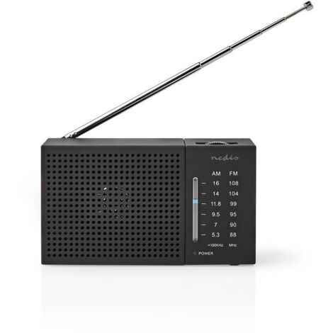Radios Nedis Fm Am 1.5 W Tamaño De Bolsillo Negra.