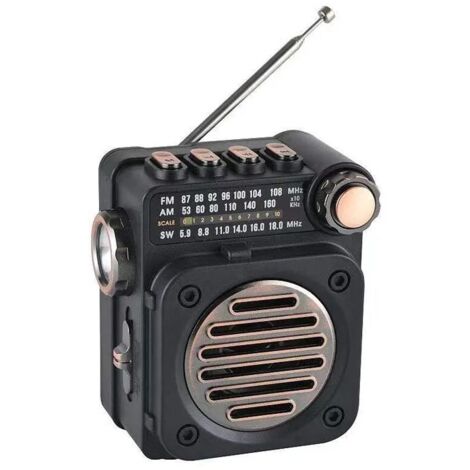 Radios stéréo FM AM SW, Mini récepteur Radio de poche Portable, lecteur de musique Bluetooth sans fil multifonctionnel avec lampe de poche LED