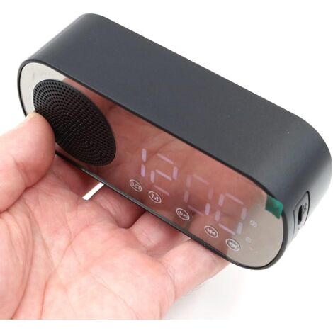 Radiosveglia digitale - sveglia portatile con altoparlante BT, grande schermo LED, radiosveglia mattutina per camera da letto o ufficio, nera