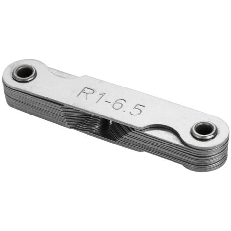 Radiuslehre aus Edelstahl für Außen- und Innengewinde (konkav/konvex) zur Messung von R1 bis 6,5 mm