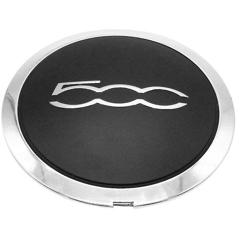 Image of 133-mm-Nabenkappe für Fiat 500-Räder, mit silbernem Nabenmittendesign.