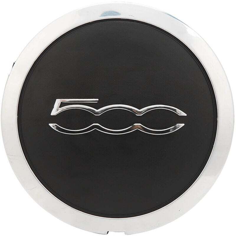 Image of Radkappe, Radkappe mit Chromrand, 68078419AC Radkappe Ersatz für fiat 500, Schwarze Auto-Radkappen,
