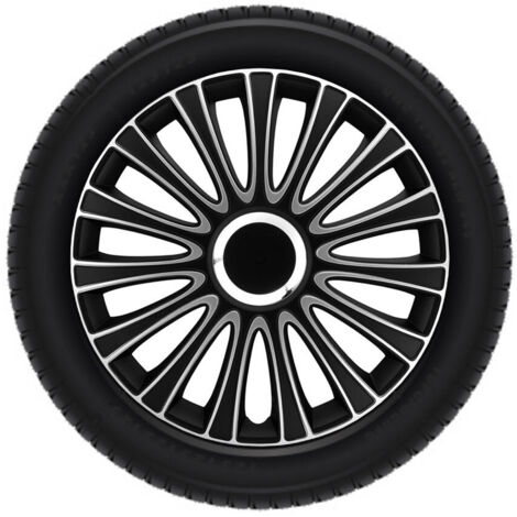 Radkappen-Satz - 15 Zoll - Le Mans - Schwarz-Silber