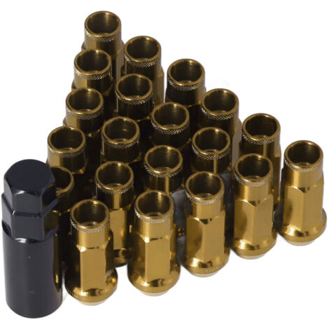 Radmuttern, 20 Stück M12  1,25 Metall für Autos (GOLD)