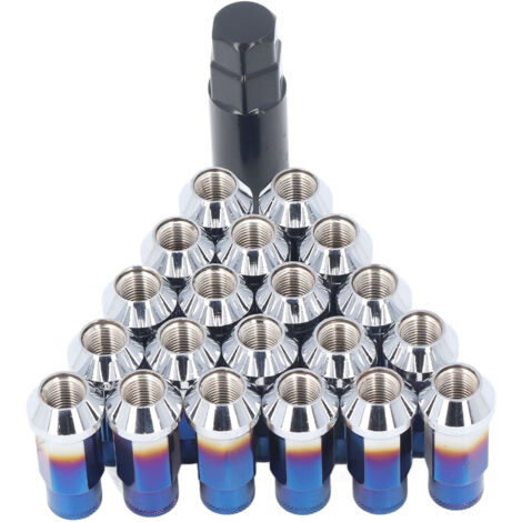 Radmuttern, M12  1,25 Metall-Radmuttern, 20 Stück für Autos (Burnt Blue)