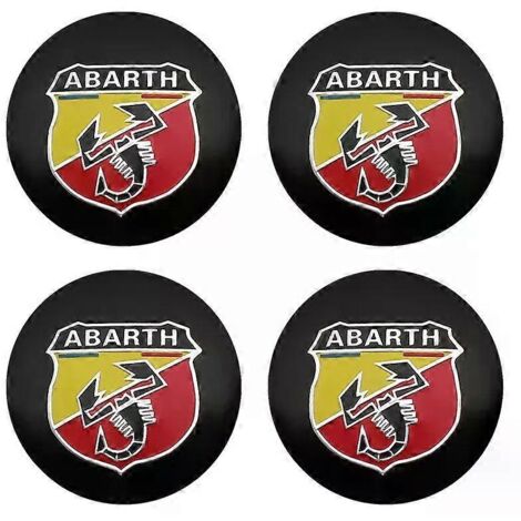 Radnabenkappen-Logoaufkleber (gelb) für Fiat Abarth 124, 500 Grande, Punto Spider, 500C, 595C, 695C, Evo