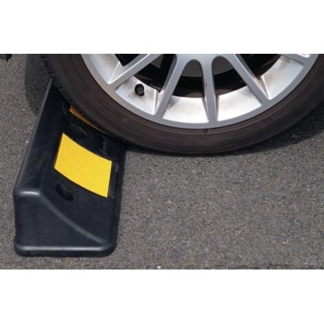 Radstopper L500xB160xH100mm PVC schwarz mit gelben Reflexstreifen
