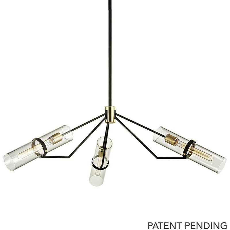 Raef Lampadario 3 Luci Bronzo Testurizzato Ottone